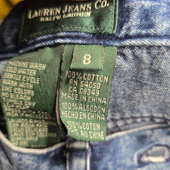 VTG Ralph Lauren Denim Maxi Skirt Raw Pockets Women 8 Boho Festival Western 90s - Picture 12 of 12